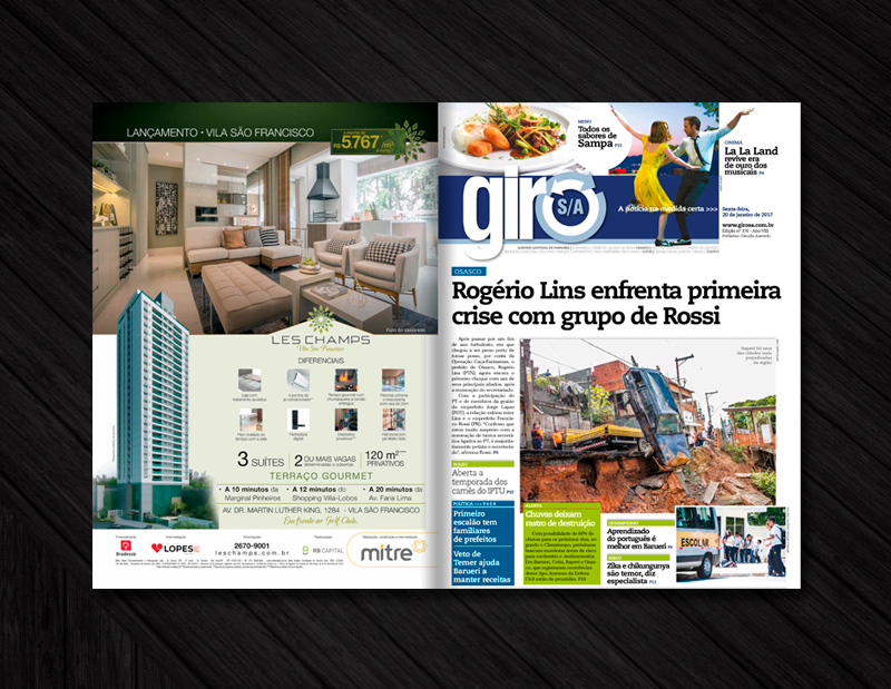 Contra capa e capa oficial da edição 273 do Jornal Giro S/A