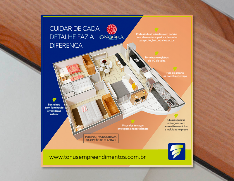 Post relativo a divulgação de um dos empreendimentos da Tonus